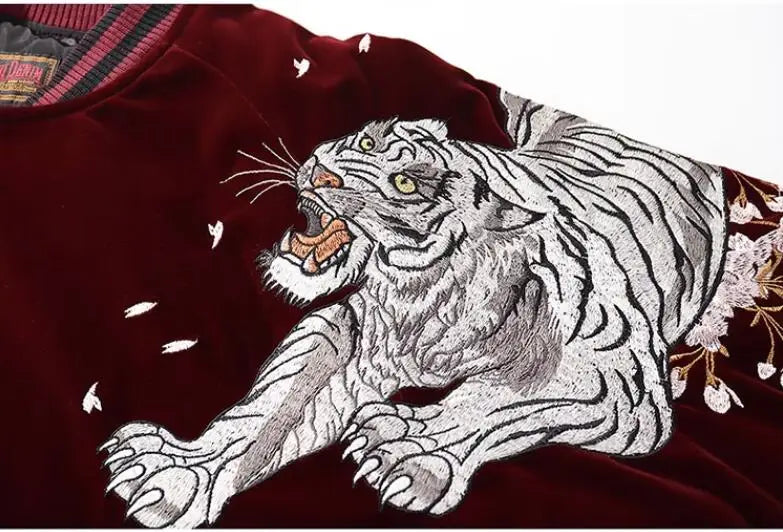 Fashion Hi Street Bomber Jacket With Fox Yokosuka Embroidery Japanese Style Harajuku Baseball Coat Outerwear Personality Uniform