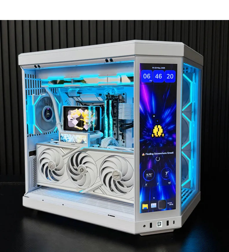 Pure white high-end sea view room computer host 9800X3D 5080 high-value touch screen desktop