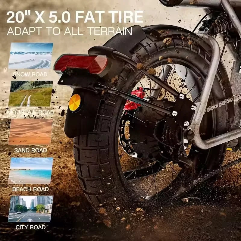 COSWHEEL CT20S E-Mountain bike For Adult 60V 27.5Ah Battery Double Hydraulic Disc Brakes 20"*5.0 Fat Tire Off-Road E-bike