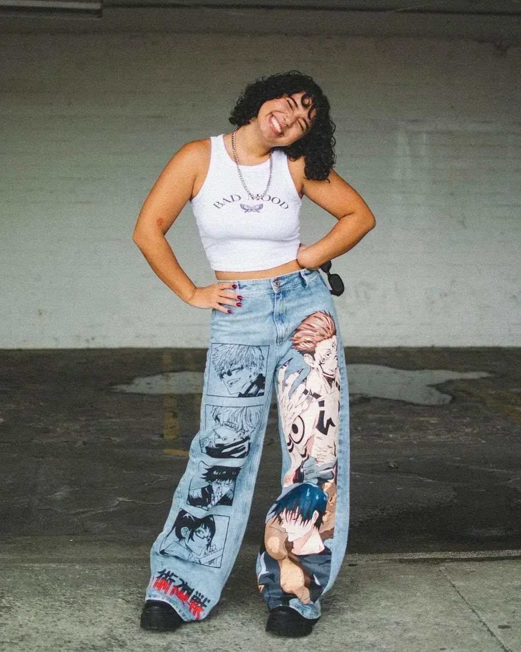 Harajuku high street y2k baggy jeans vintage wide leg denim pants popular anime jeans streetwear couples trouser men clothing