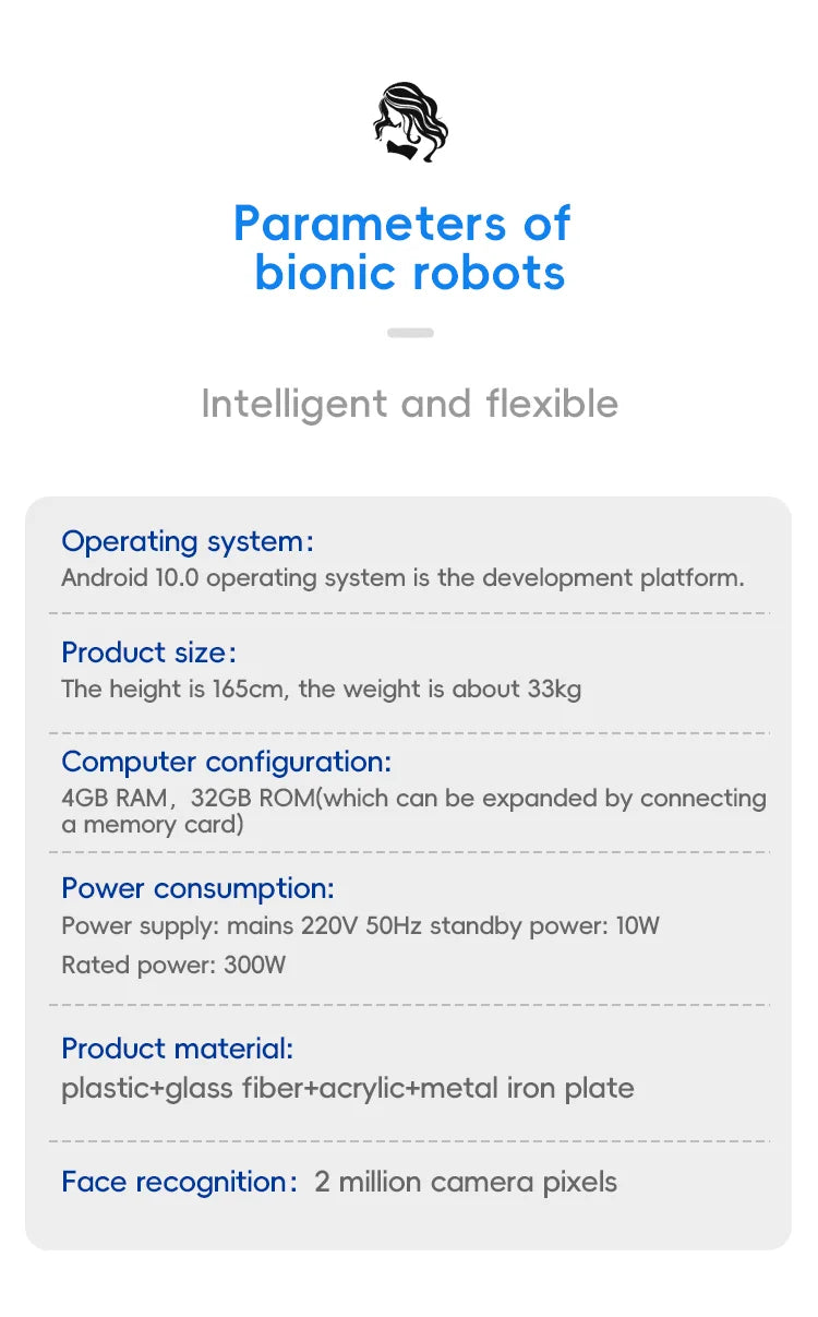2026 Hot Selling-Bionic Humanoid Robot Can Customize Face, Facial Expressions, Movements, Body Movements and Welcome Robots.