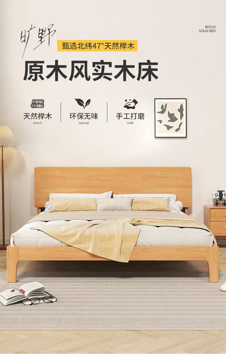 Elegant Storage Double Bed Frame Wood Platform Modern Twin Queen Bed Frame Full Size Nightstands Cama Moderno Lujo Furniture