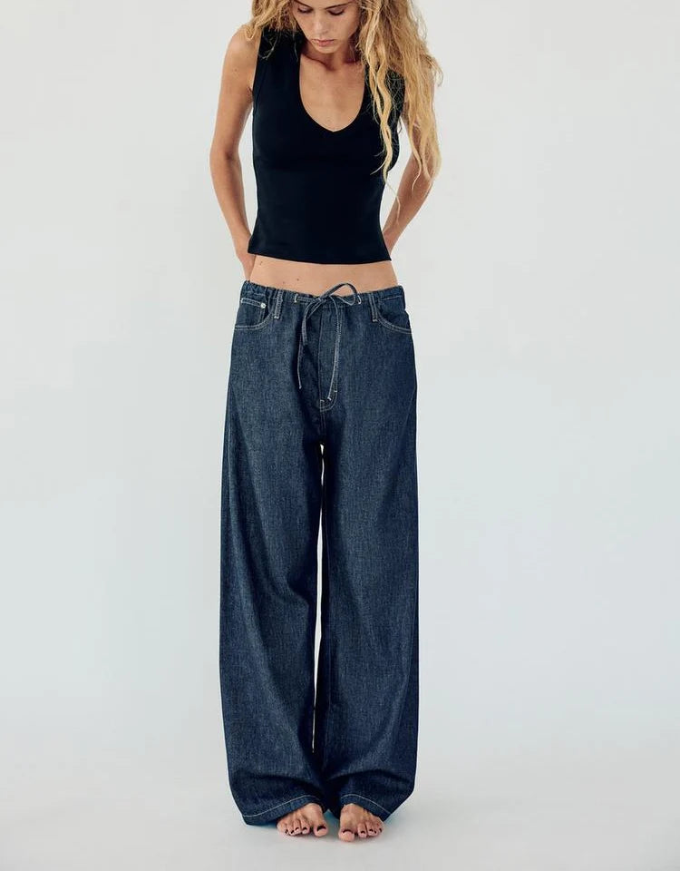 Spring New Women's Comfortable Slimming Straight Jeans High Waist Pants Durable Long Trousers Faionable Ladies Denim