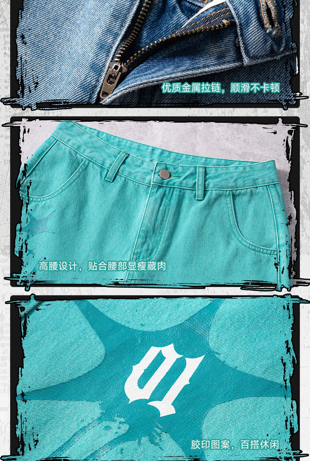Moeyu Hatsune Miku Women Denim Trousers Jeans Pants Vocaloid Cosplay Casual Costume Woman Clothing Girl Punk Pant Streetwear