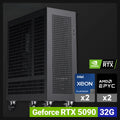 5090 water-cooled version dual-CPU host professional grade Xiaolong ultra-quiet tower AI computer workstation