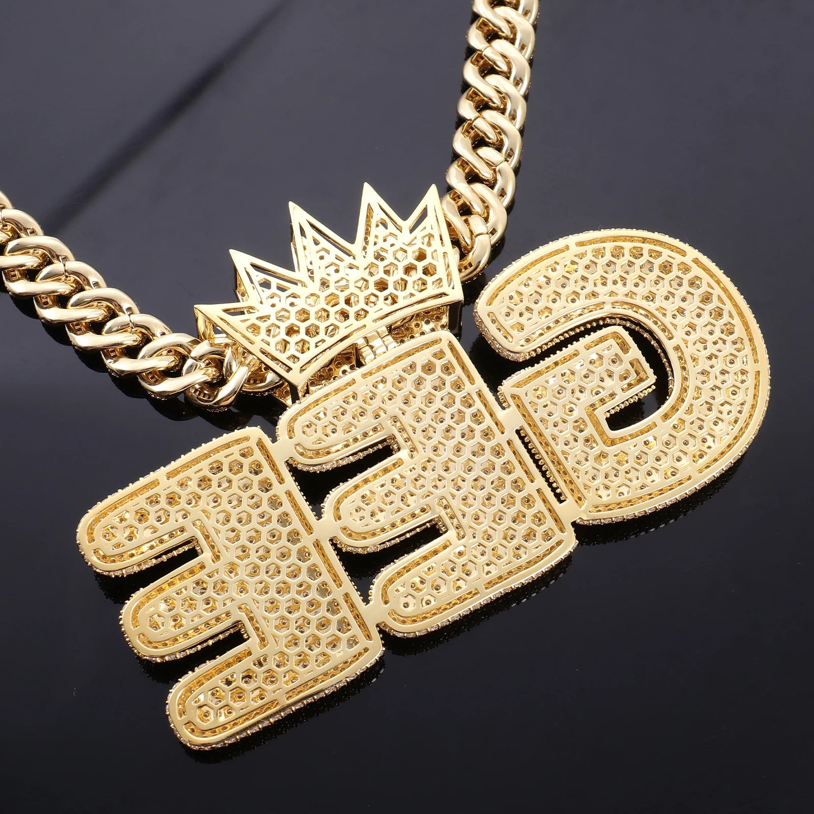 Provence Letter Pendant for Men Moissanite Hip Hop Crown Pendants for Man Miami Rock Custom Fashion Jewelry
