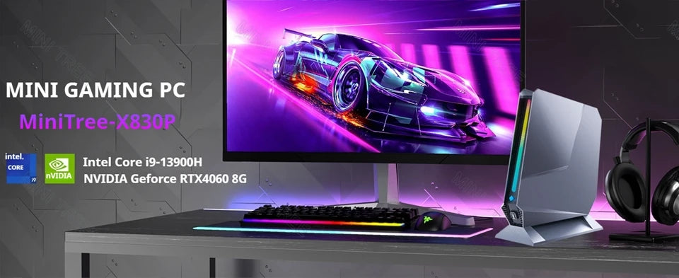 Mini PC Gamer 13th Gen InteI i9 13900H 12900H RTX4060 8G i7 12700H RTX3050 8G PCIE4.0 2xDDR5 Win11 Desktop Computer 3x4K WiFi6