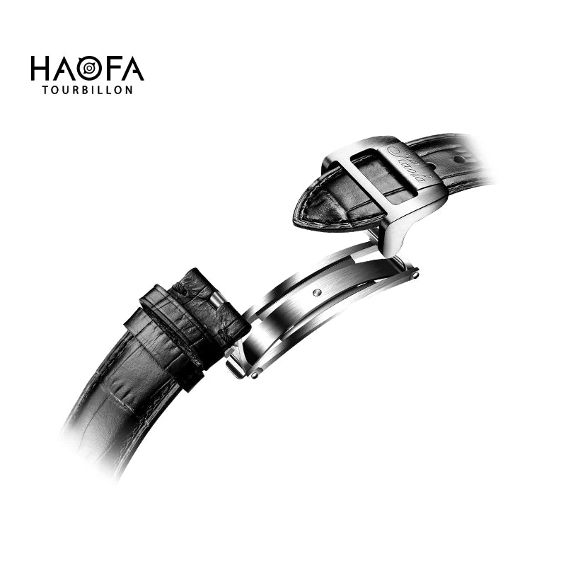 Haofa 1037 Center Tourbillon Mechanical Man Watch Skeleton Earth Dial Flying Tourbillon Movement Men Watches Vintage Fashion