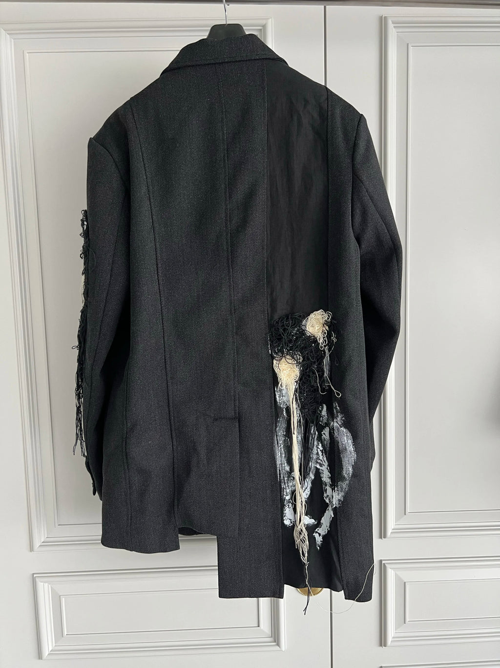 TOP-YAMAMOTO original design hand-embroidered, painted and thickened woolen patchwork suit