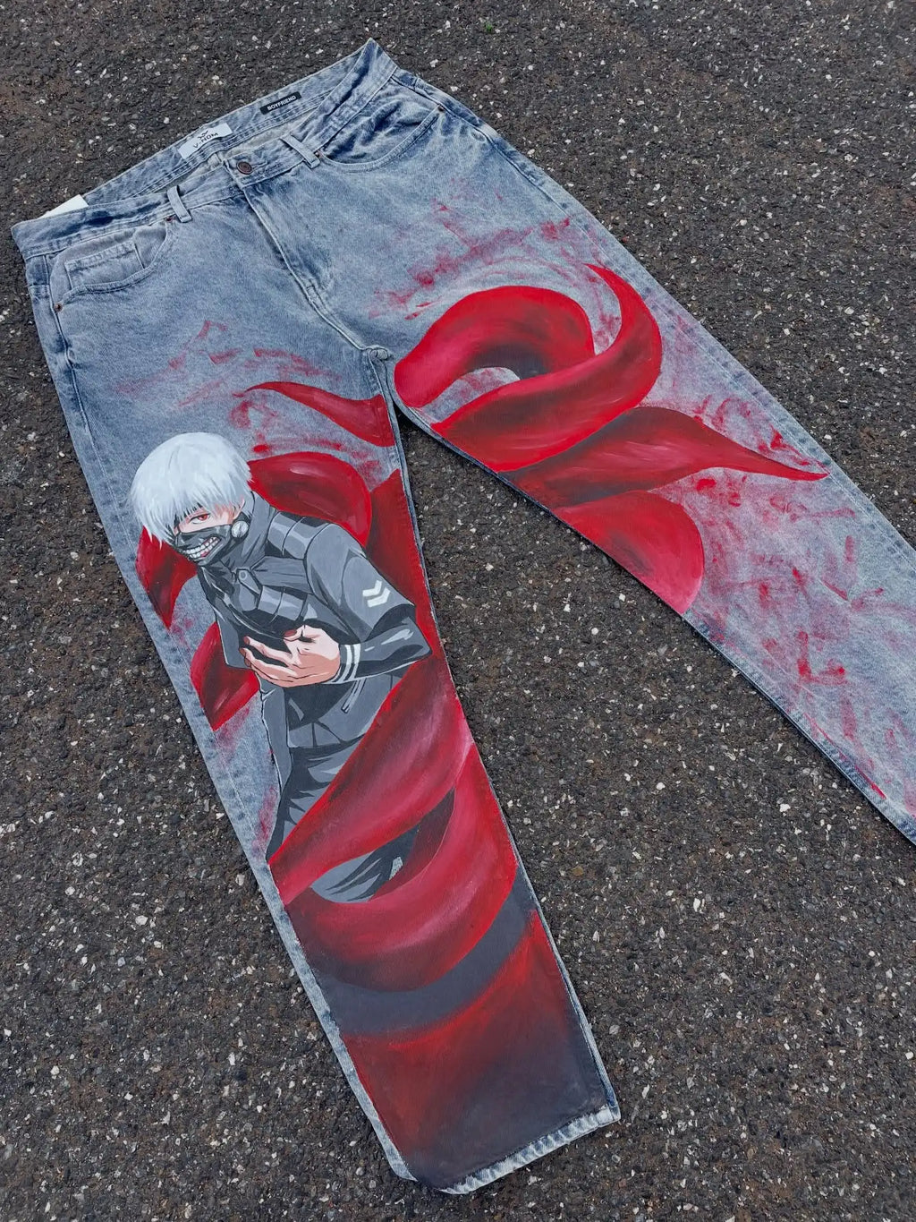 Harajuku High Street Popular Anime Jeans Y2k Baggy Jeans Vintage Wide Leg Denim PantsStreetwear Couples Trouser Men Clothing