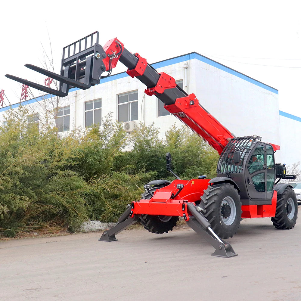 New Euro5 3.5 Ton Hydraulic Truck 4WD Diesel Telescopic Forklift Telehandler AC Cabin Rough Terrain Manipulador