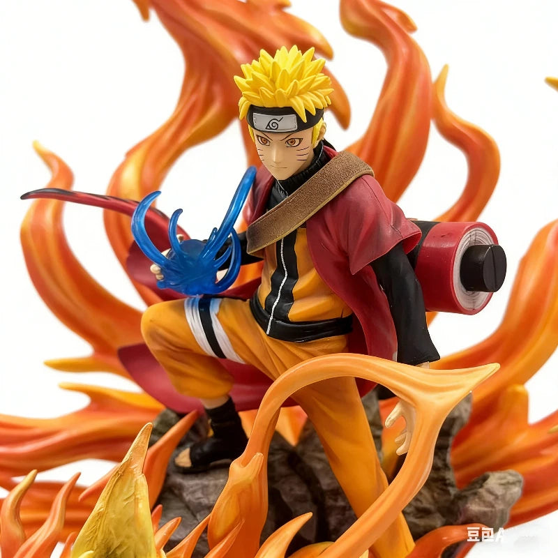 41cm Anime Figure Naruto GK Sennin Mode Naruto Kurama Action Figure Ten Years Hundred Ninja Statue Collect Model Toy Decor Gift