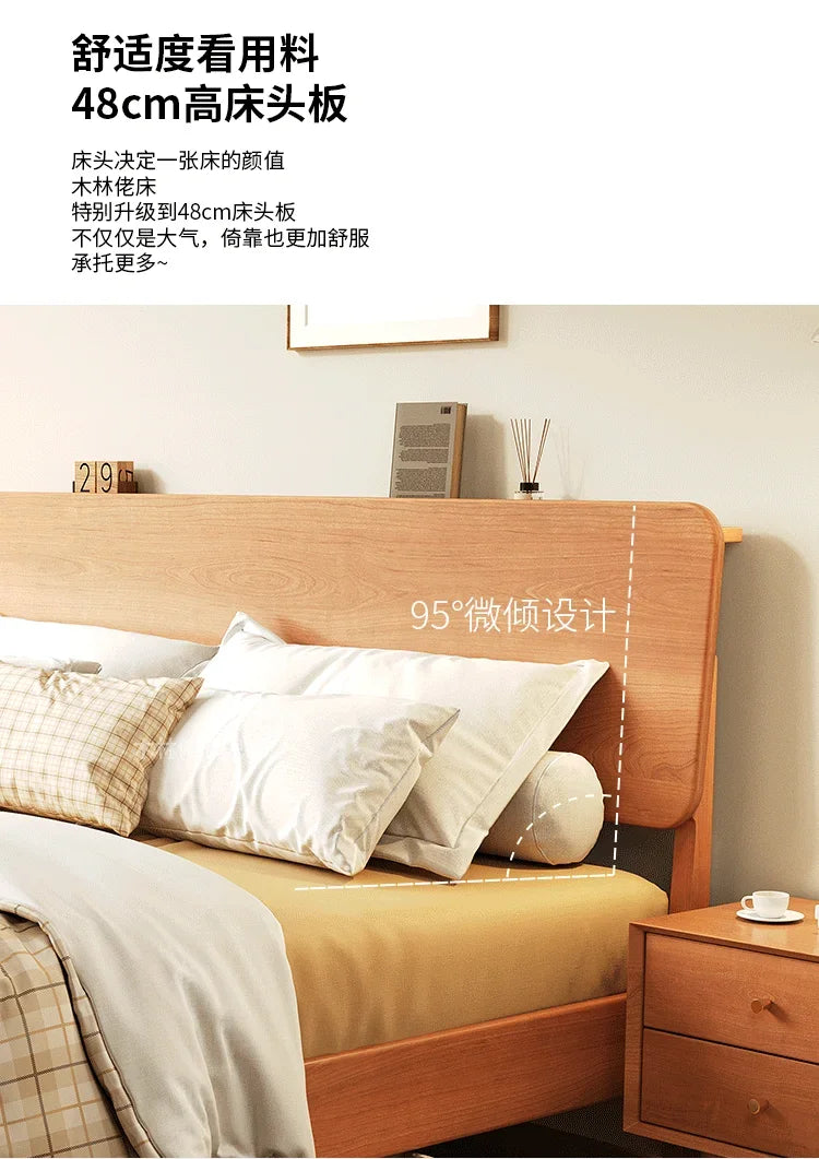 Elegant Modern Bed Frame Simple Wood European Nightstands Queen Bed Frame Twin Full Size Cama Moderno Lujo Home Furniture