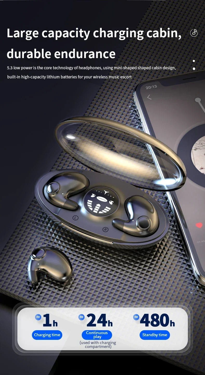 Lenovo Invisible Sleep Wireless Earphone TWS Bluetooth 5.3 Headphones Hidden Earbuds Waterproof Noise Reduction Sports Headset