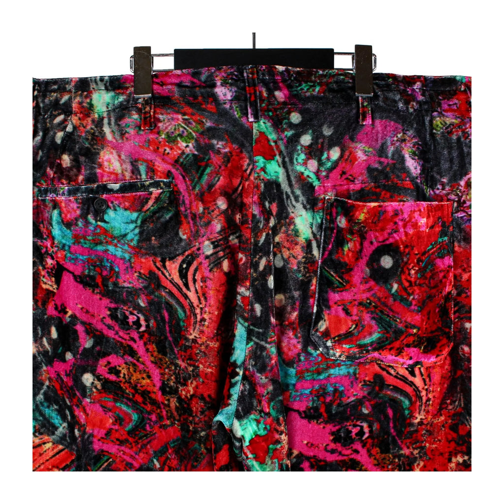 TOP-YAMAMOTO Japanese original design dark small print velvet loose casual pants