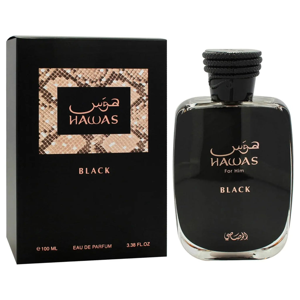 RASASI Hawas Black EDP Men's Perfume 3.38 Fluid Ounces - Ideal for Halloween Christmas Gifts And Lovers