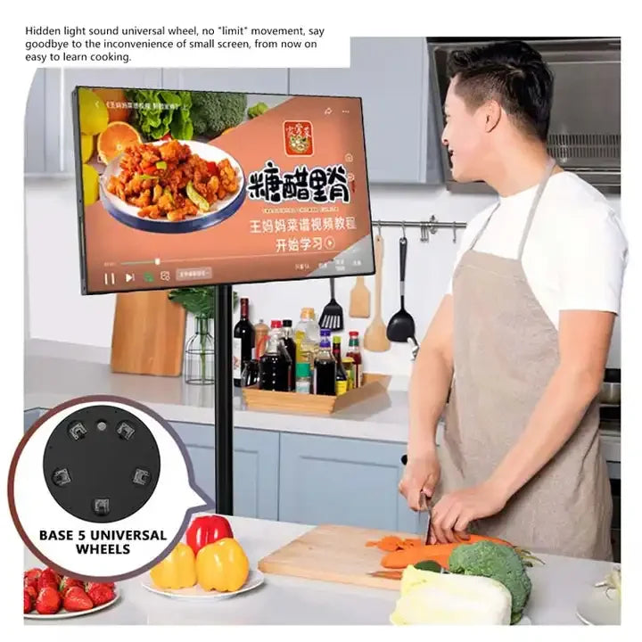 2024 Popular Portable Tv With Battery Fitness Game Video Android 21.5 Inch Stand By Me Smart Tv  Bluetooth Reomte Option