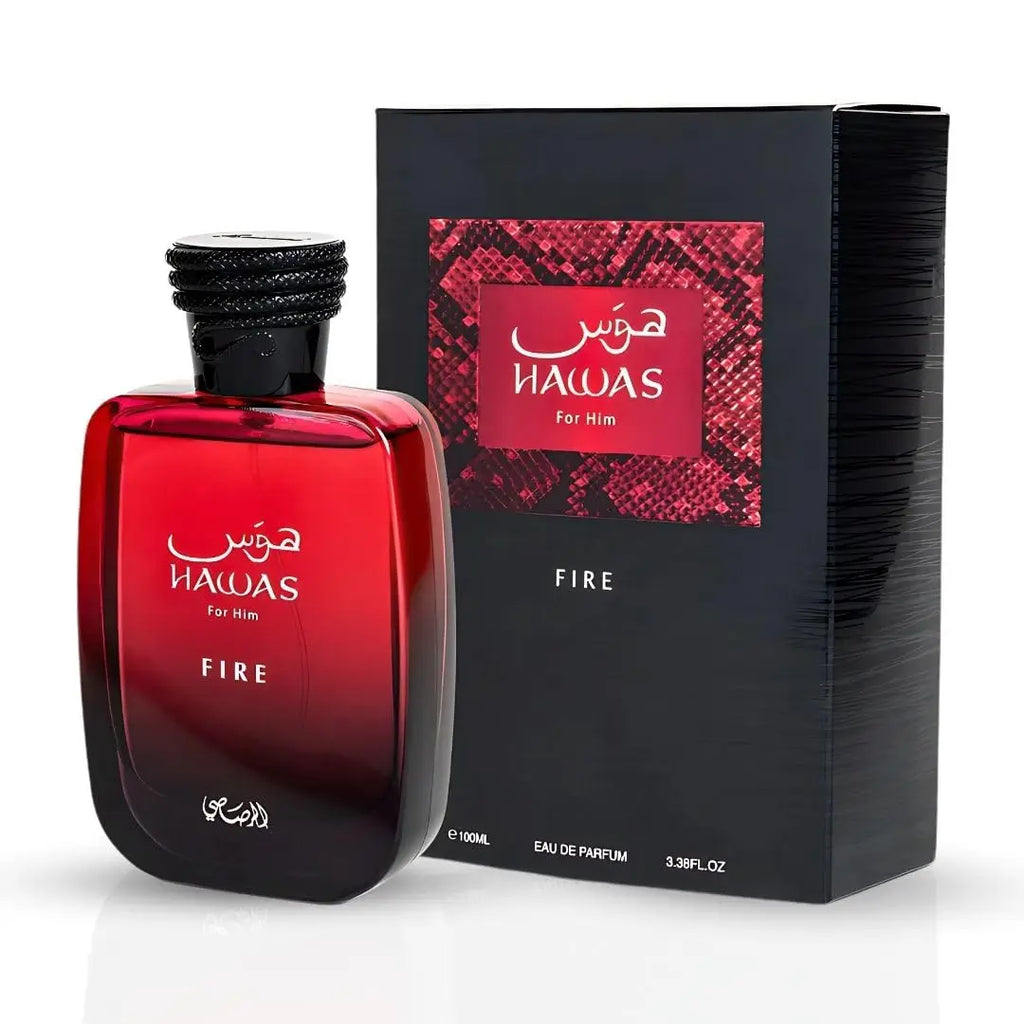 RASASI Hawas Fire Eau De Parfum Spray 100ml (3.4oz) - Bold and Long-Lasting Arabic Perfume with Fiery Essence