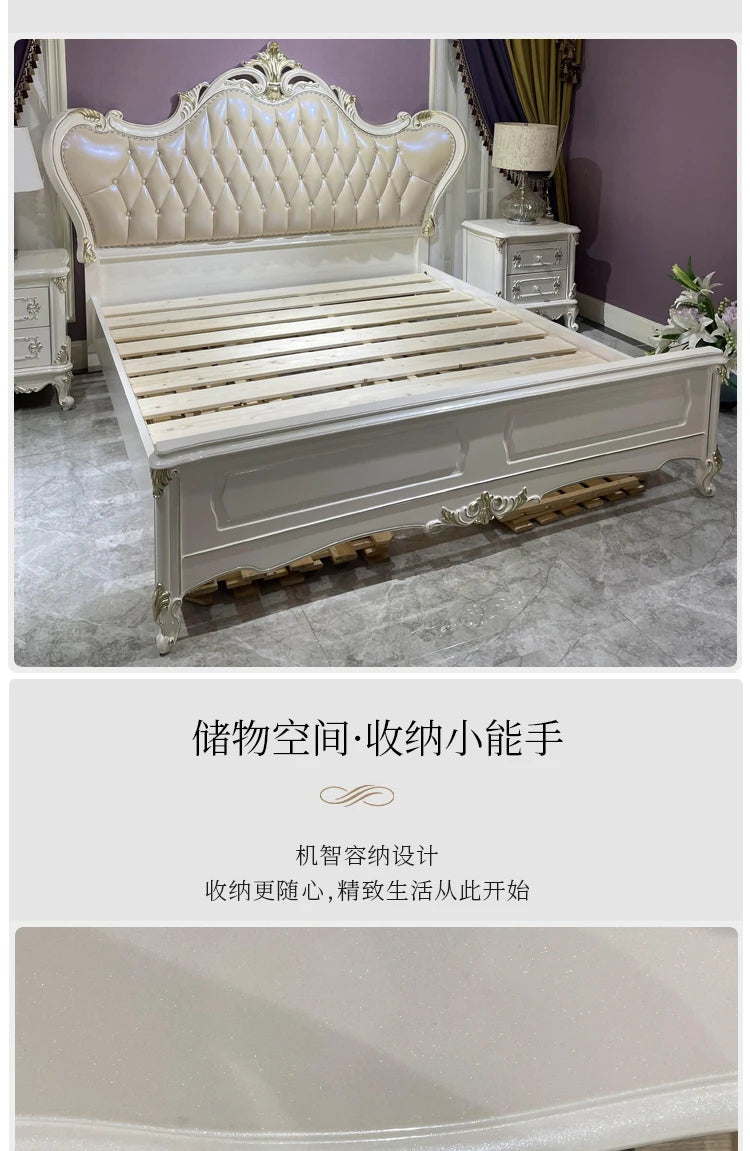 Wooden Modern Bed Frame Double Storage Space Twin Headboards Double Bed Full Size Luxury Muebles De Dormitorio Home FurnitureX