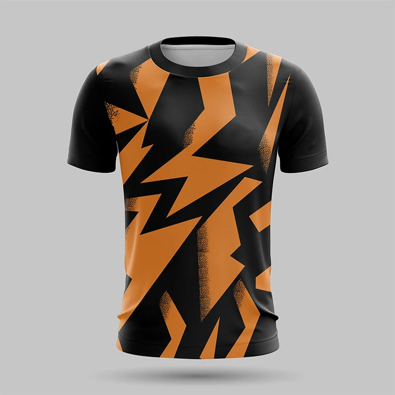 Men's Hiking Outdoor Sports T-Shirt Fashion 3D Print Design Stripe Tshirts For Men Clothes 2025 Summer Loose Breathable Tee Tops