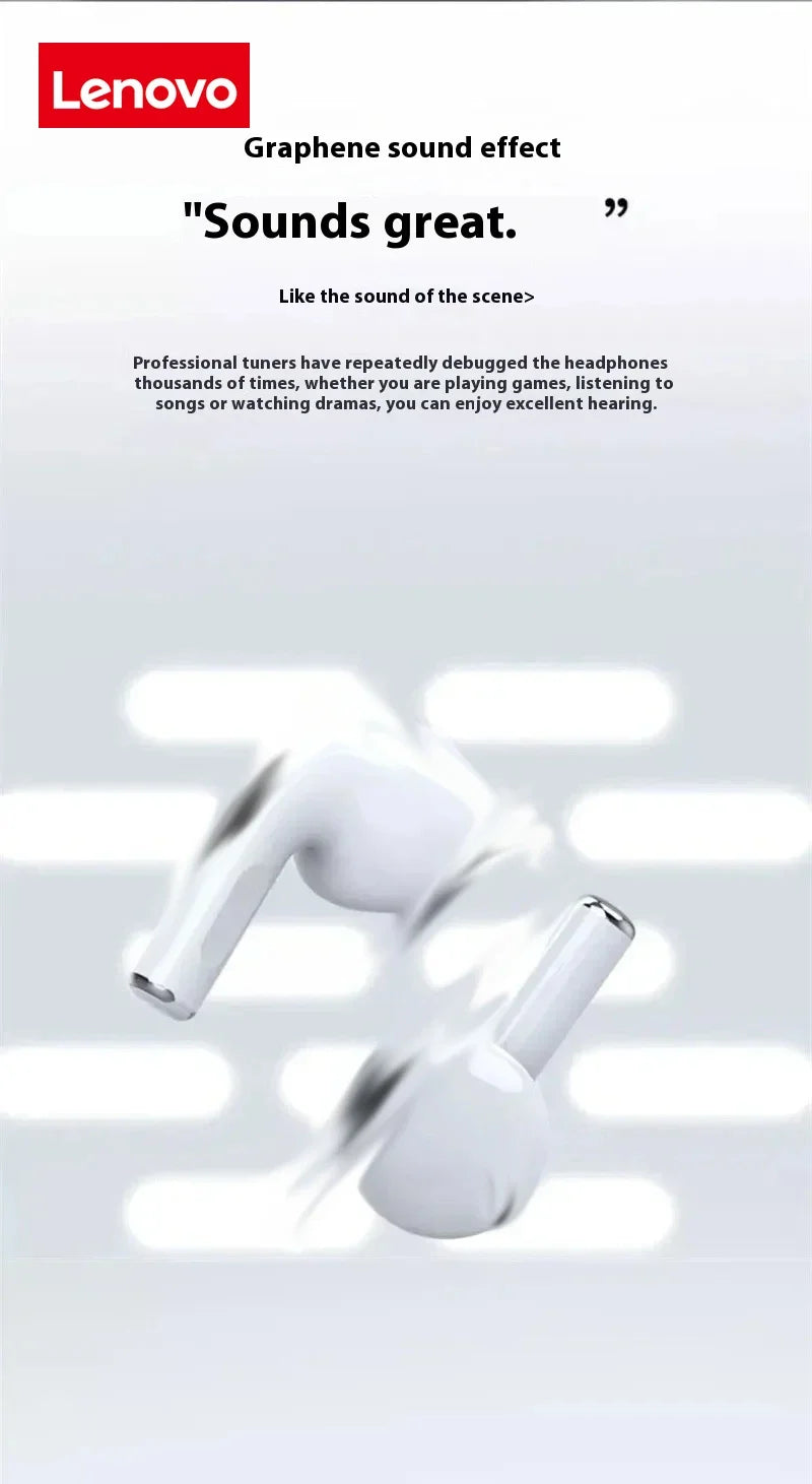 2026 Original Lenovo Wireless Bluetooth Headphones Sleek Design Superior Mini bluetooth Headset Life Comfortable Sports Daily Us