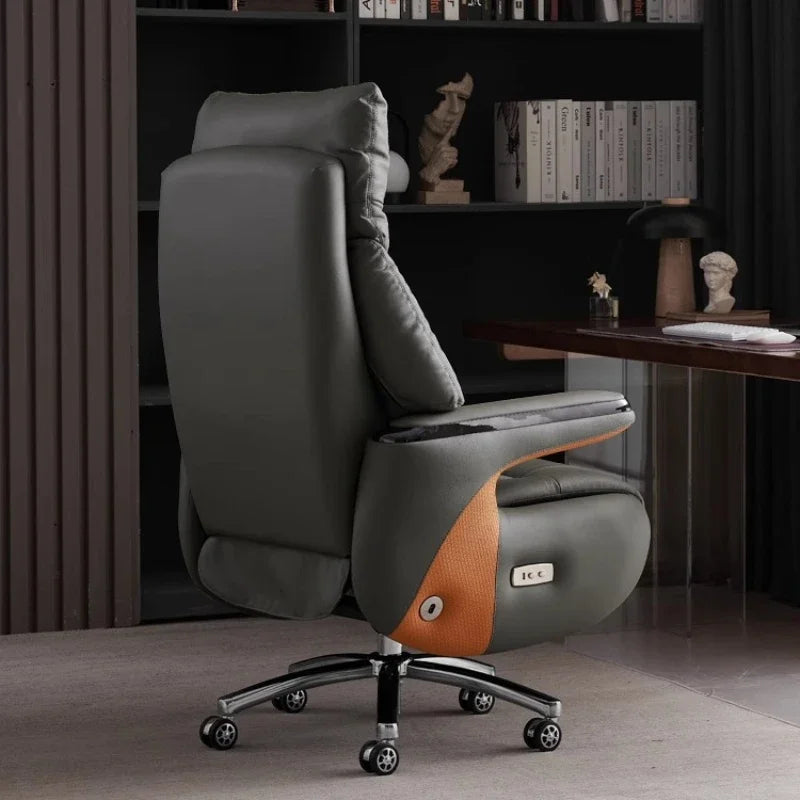 Heating Massage Office Chairs Ventilation Leather Relaxing Portable Desk Chair Recliner Nordic Comfy Silla Home Office