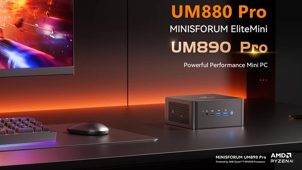 MINISFORUM UM890 UM880  UM790 Pro XTX Gaming PC Ryzen 9 7940HS 8945HS 2*DDR5 5600MHz 2*PCIE WiFi6 Win11 Desktop Computer Mini PC