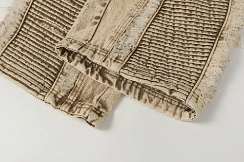 2025 New Americantrendy street hip-hop style ripped wide-leg loose jeans