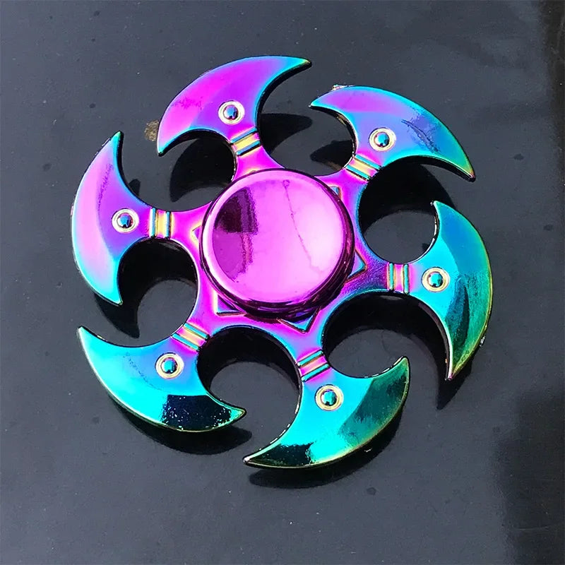 New Rainbow Metal Hand Spinner Focus Toy Ninja Fidget Spinner R188 Bearing Electroplate Stress Relief Toys for Adult Wholesale