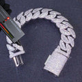 Fine Style 20mm 3 Row 925 Solid Silver Heavy Moissanite Necklace Iced Out Hip Hop Jewelry VVS Best Quality Cuban Link Chain