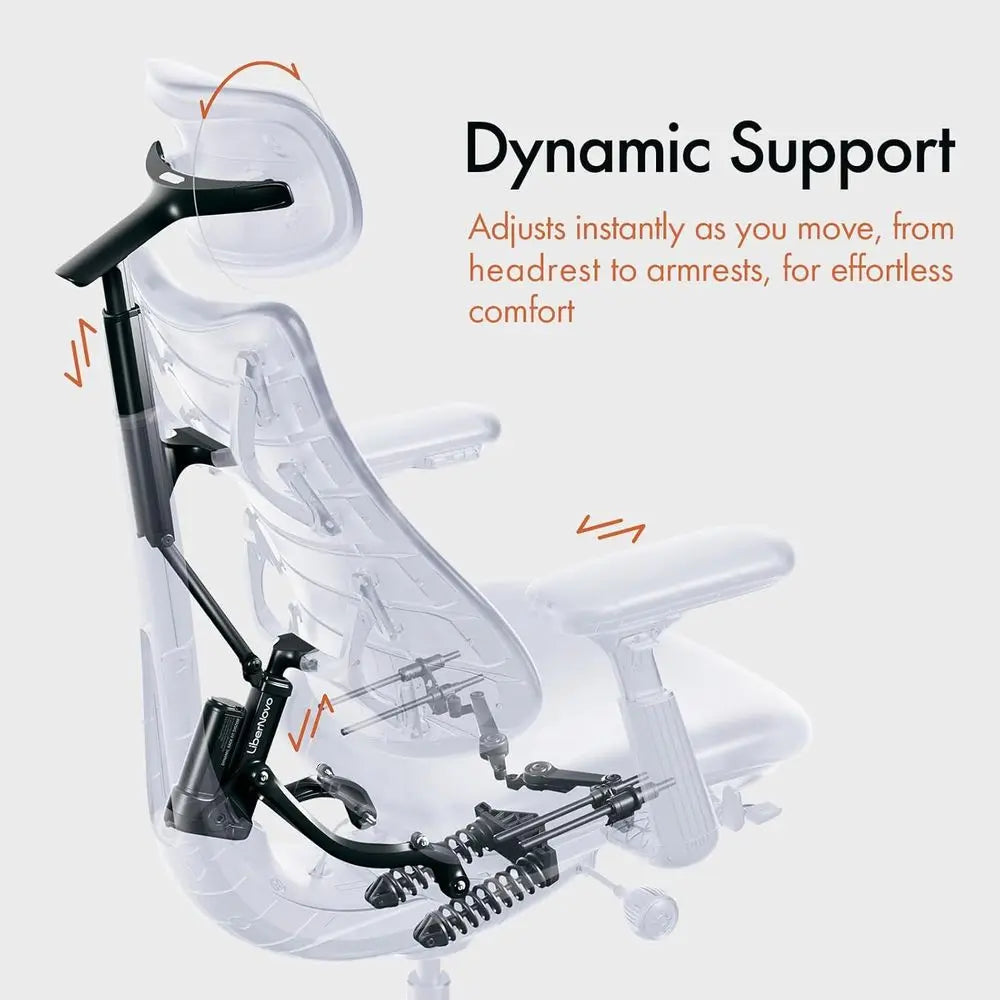 Adjustable Ergonomic Office Chair with Lumbar Support, 160° Recline for Comfortable Long-Term Use, Black, 48cm