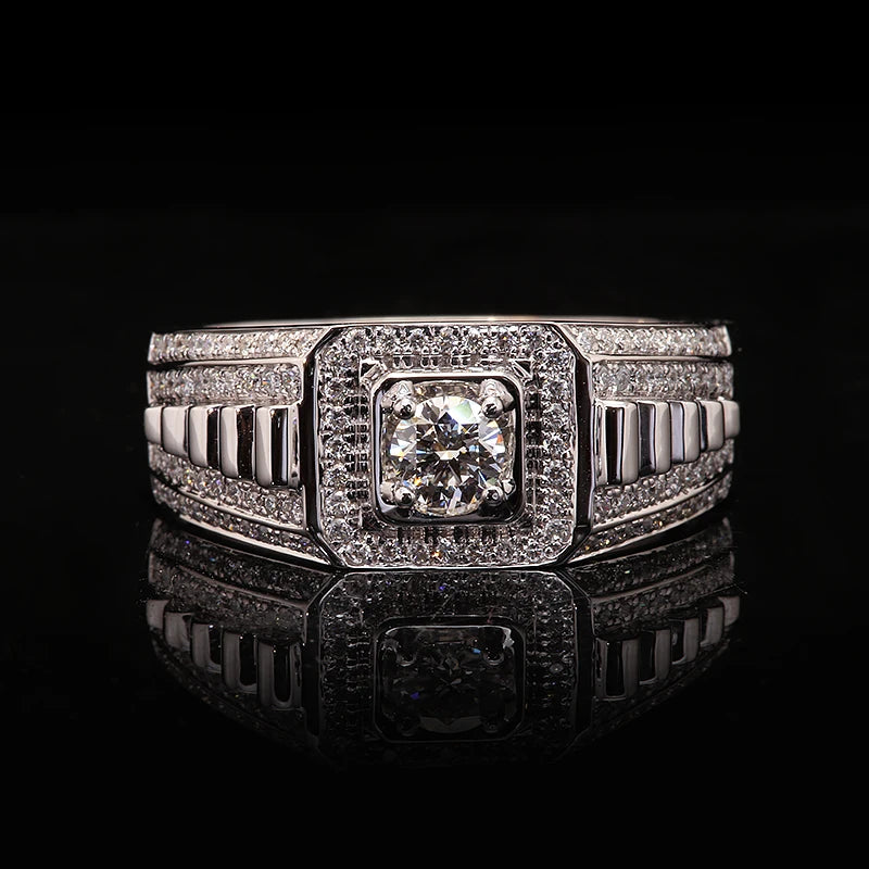 Real 14K Gold Diamond 0.3ct CVD HPHT DEF Color VS-VVS Lab Grown Diamond Engagement Wedding Men Rings Annivery Gift NO IGI