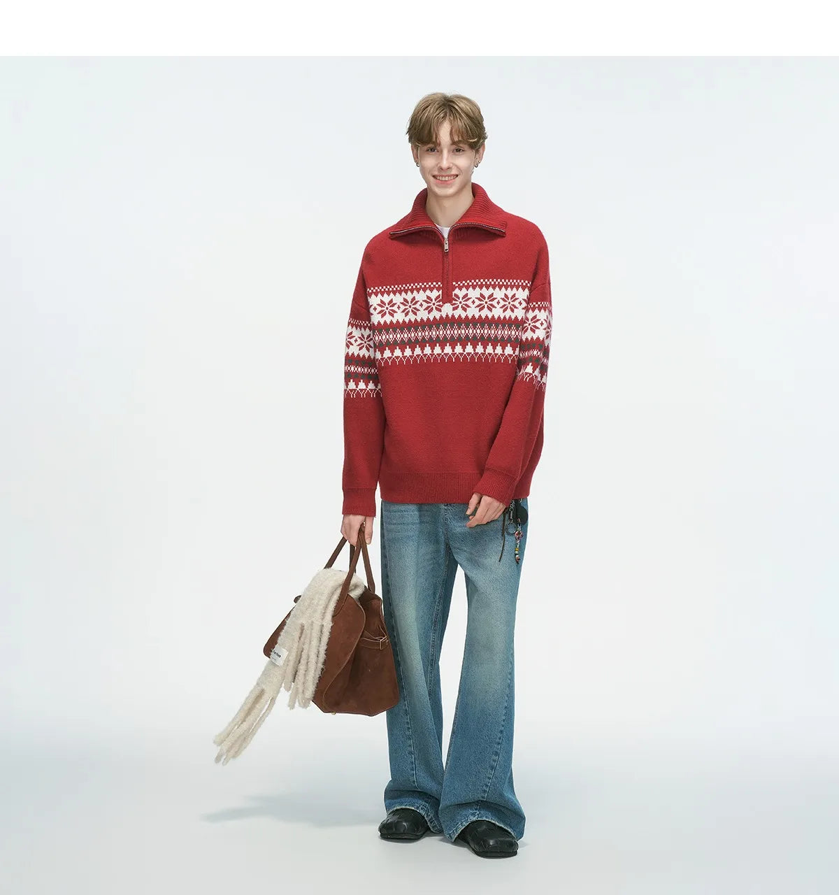 Fur Collar Pullovers Anime Mens Plaid Checkered Pattern Traditional Classic Autumn Winter Business Office School Preppy Style OL