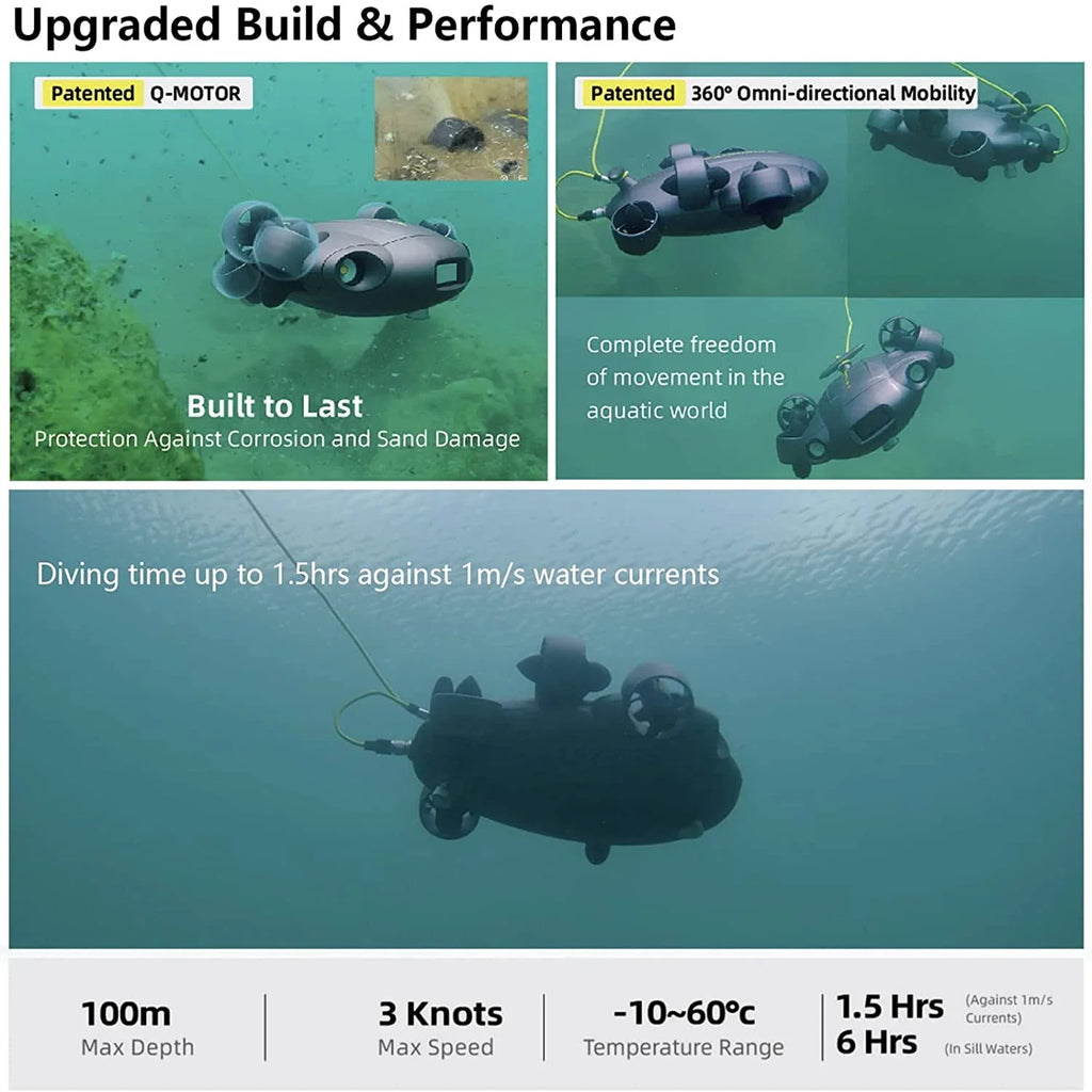 FIFISH V6E M200 Underwater Drone with Industrial Case  AI Vision Lock Portable ROV 6 Hours Underwater Robot with 4K Camera