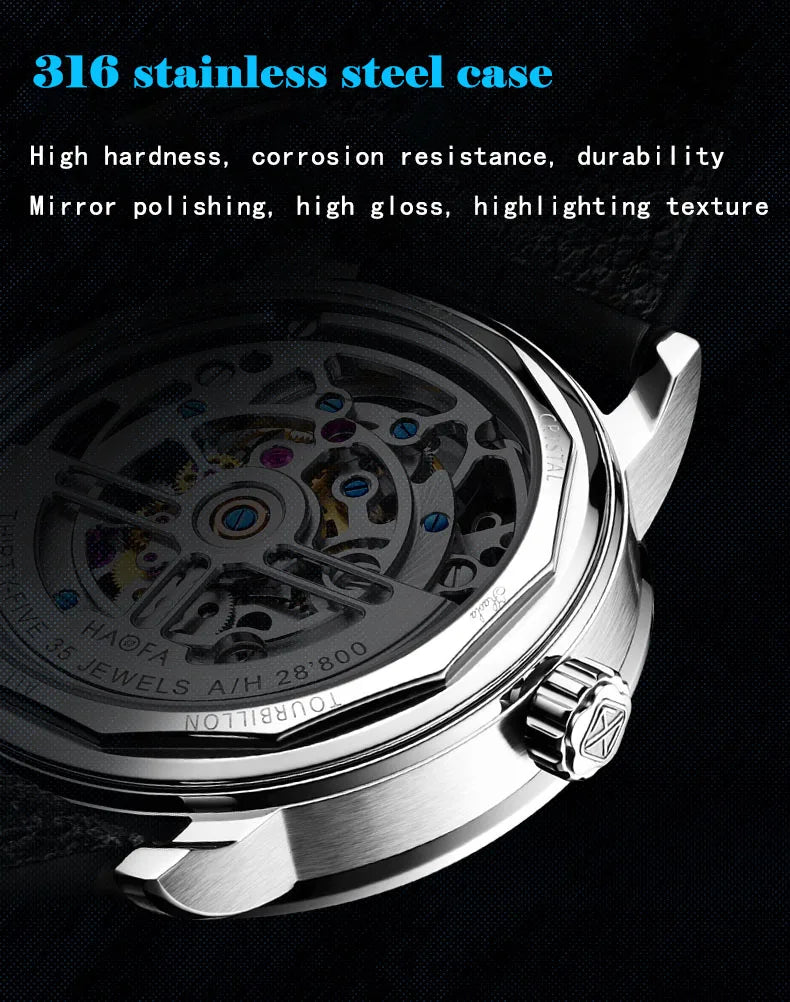 Haofa Flying Tourbillon Mechanical Man Watch 2261 Sapphire Automatic Tourbillon Men Watches Intangible Heritage Enamel Oriental