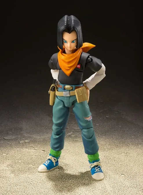 Genuine Bandai, Venue-limited SHF Dragon Ball Z Android 17, Articulated Figure, Toy Figure, Gift, Collectible, in Stock