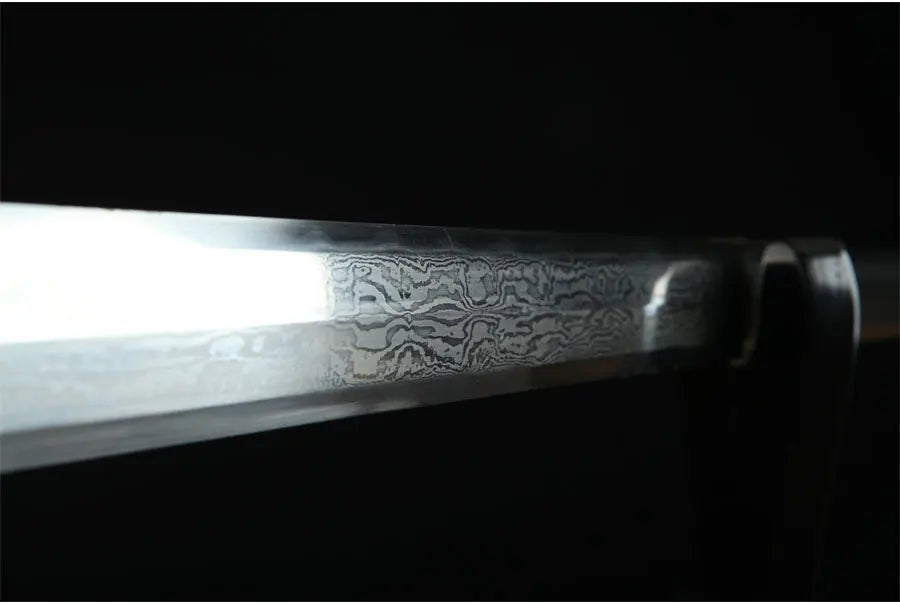 Chinese Kongfu Ruyi Jian Sword Folded Damascus Steel Blade Real Full Tang Sharp Ready Battle Metal Handle Taichi Swords Katanas