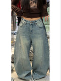 Glittering Rhinestone Denim Pants for Women's New Wide Leg Design Jeans Sensation Floor-Length Pants Loose Jeans