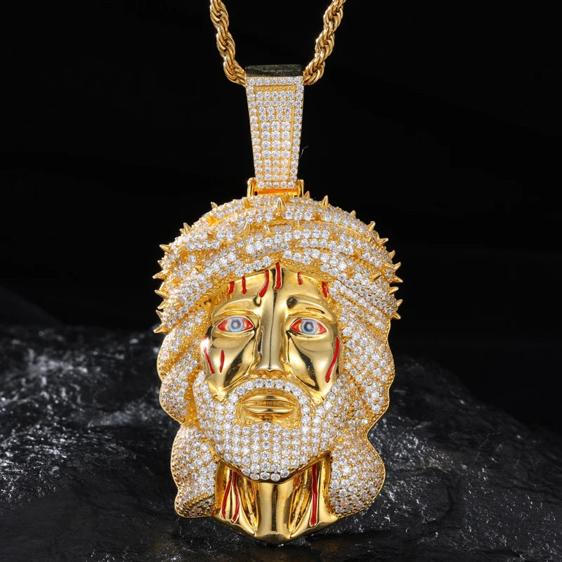 TUHE Unisex  Jesus  Pendant 925 Silver Ice Out Moissanite Pendant For Men Hip Hop Jewelry Gifts