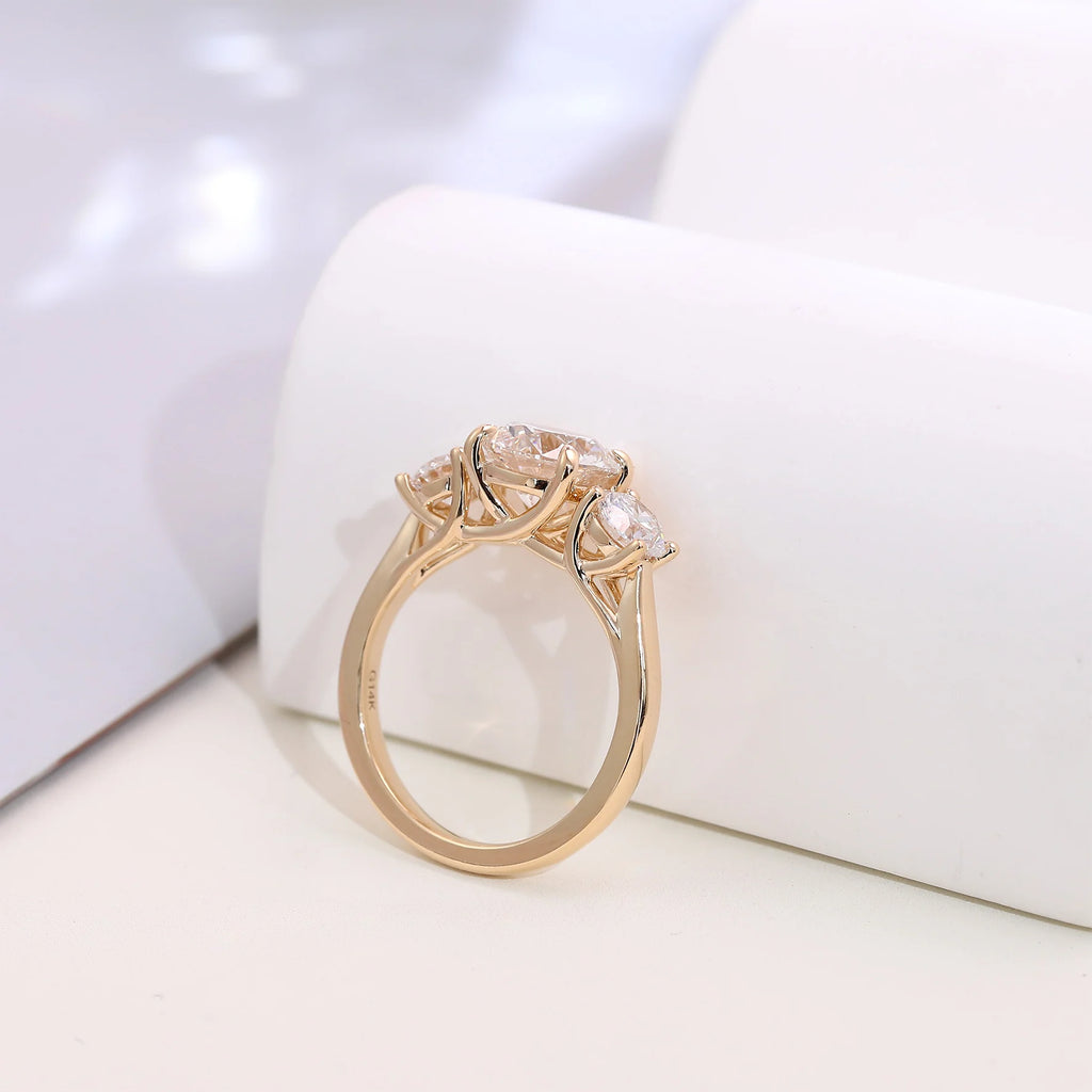 Provence Luxury Wedding Three Stone Ring 14KGold IGI D/VS1 Lab Diamonds Rings Engagement Rings for Women Men Personalized Custom