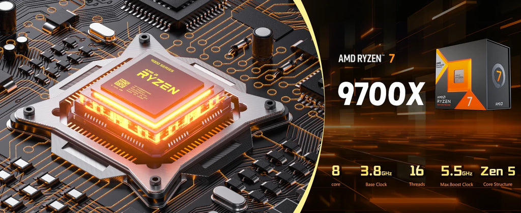 Ningmei Gaming PC AMD Ryzen 7 9700X NVIDIA RTX 5060 32GB RAM 1TB SSD Wifi PC Gaming Black