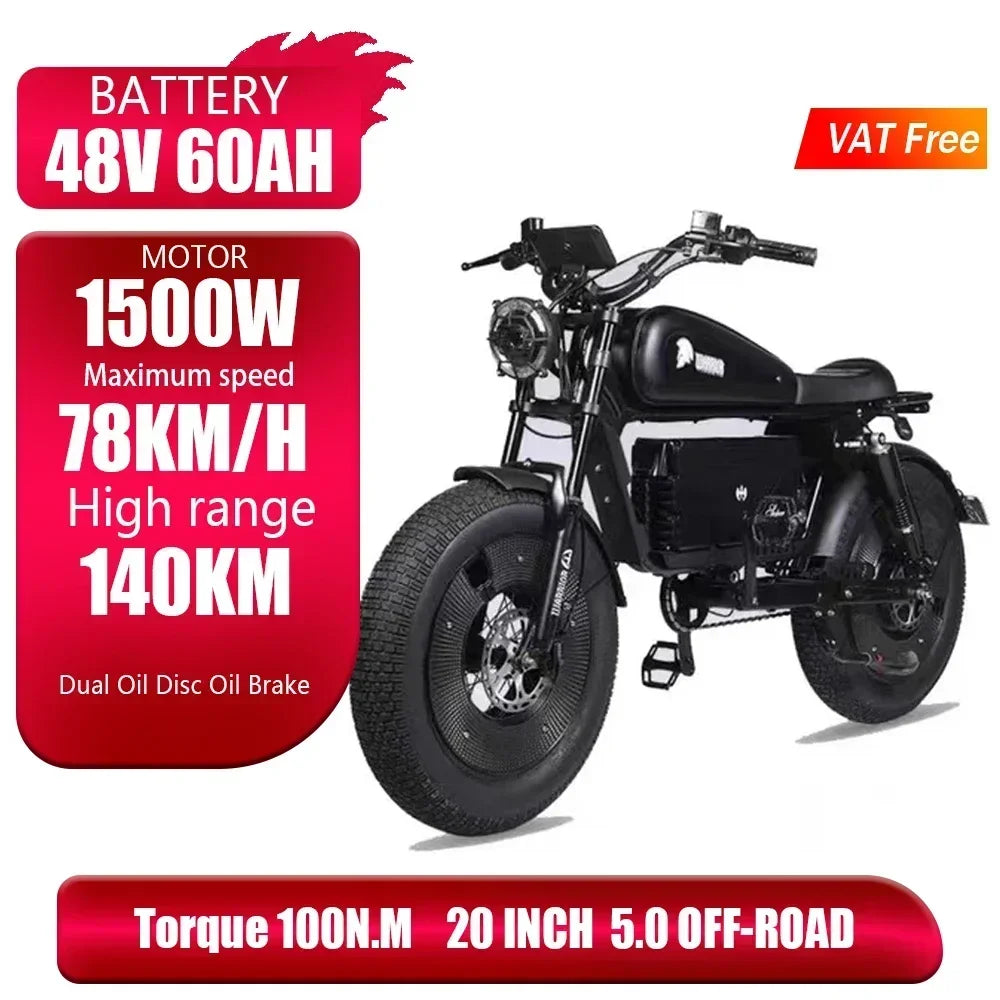Electric bike himoto 3000W Motor 48V60AH lithium battery adult Off-road Electric Bicycle 20 inch fat tire Hydraulic brake E-bike
