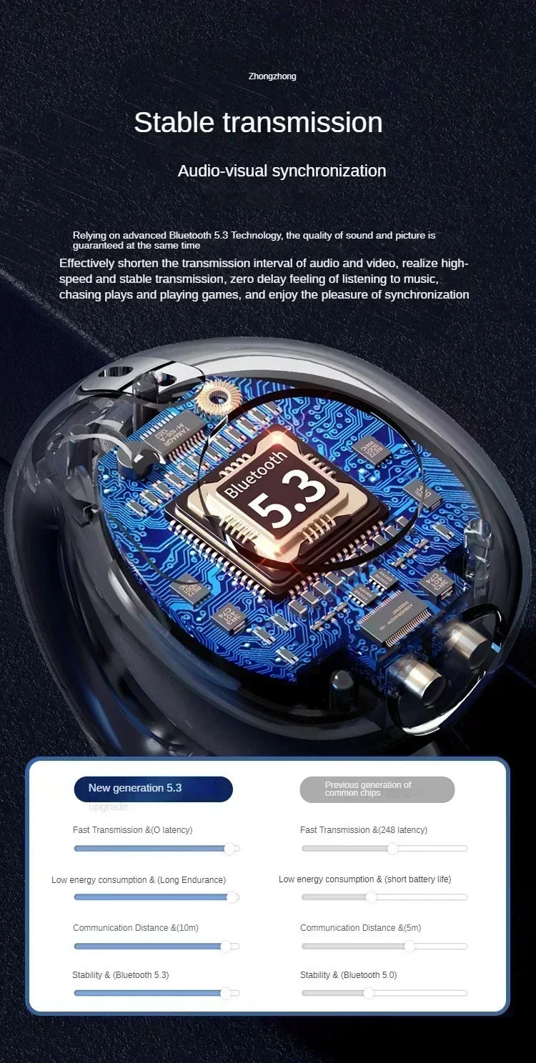 T75 Fone Bluetooth Headset 5.3 Wireless Air Conduction Headphones Clip Ear Music Noise Canceling HD Call Sports Gaming Earphone