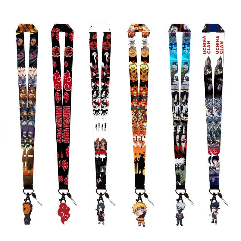 Cartoon Narutos Japanese Anime Lanyard Neck Strap Kakashi Keychain for Pendant Fashion Key Ring Cosplay Accessories Gifts
