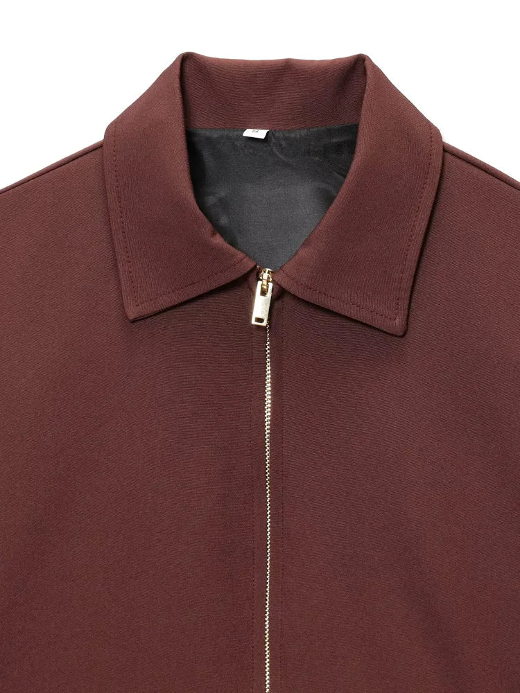 HXAO Cropped Women's Jackets With Zipper Outerwears Top Summer Crop Cardigan Short -Sleeved Female Jacket Black Short Coats