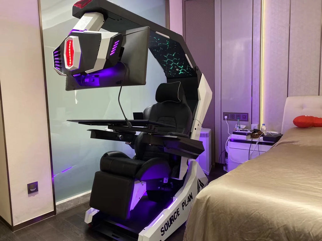 Imperator R1 Pro Recline zero Gravity Gaming Cockpit Massage Speaker Monitor Adjustable RGB Chair Workstation Computer Cockpit