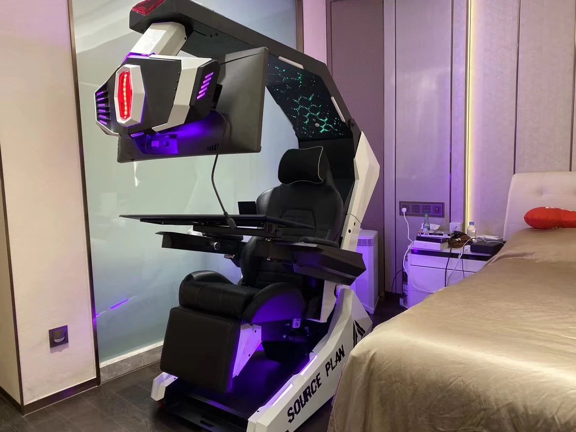 Imperator R1 Pro Recline zero Gravity Gaming Cockpit Massage Speaker Monitor Adjustable RGB Chair Workstation Computer Cockpit
