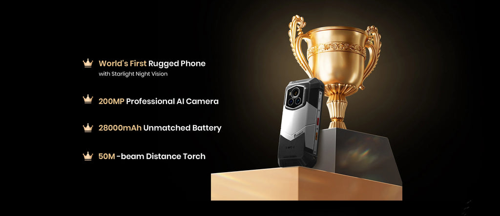 FOSSiBOT F107PRO Rugged Smartphone Infrared Night Vision 28000mAh 66W, 5G mobile phone with 50M Flashlight 12GB+512GB Android 15