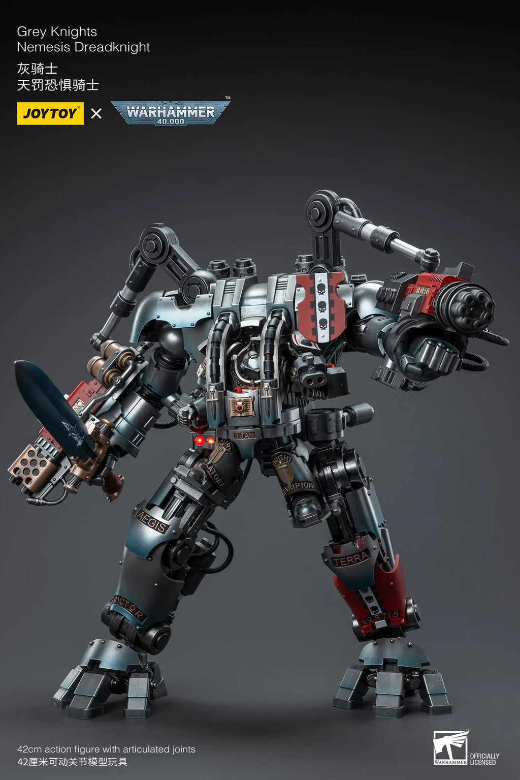 JOYTOY Warhammer40k 1/18 Action Figure Mecha Grey Knight Nemesis Dreadknight Anime Figures Toys Model Gift