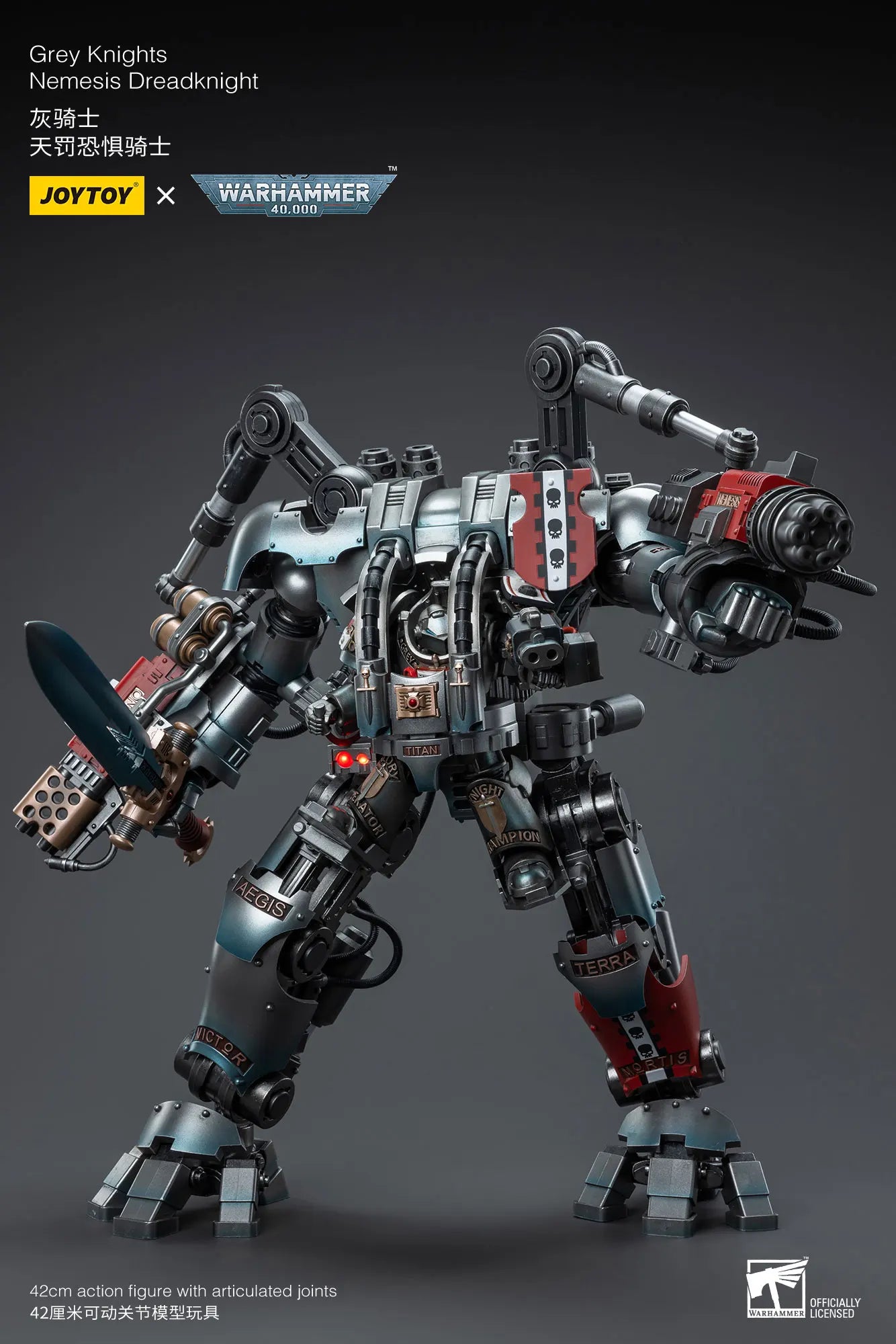 JOYTOY Warhammer40k 1/18 Action Figure Mecha Grey Knight Nemesis Dreadknight Anime Figures Toys Model Gift